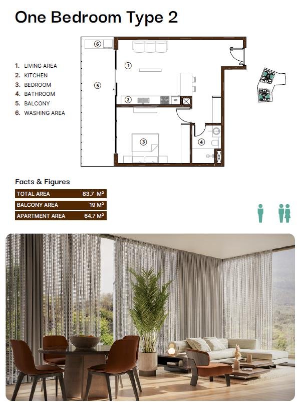 One bedroom floor plan