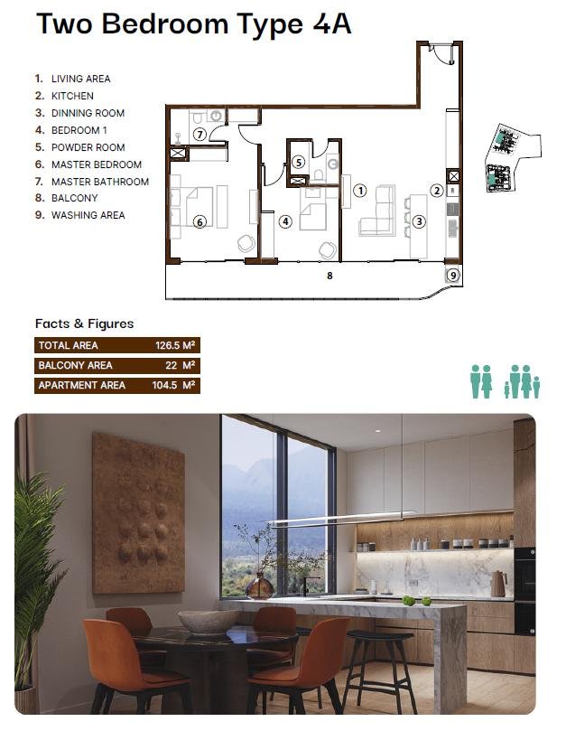Two bedroom floor plan