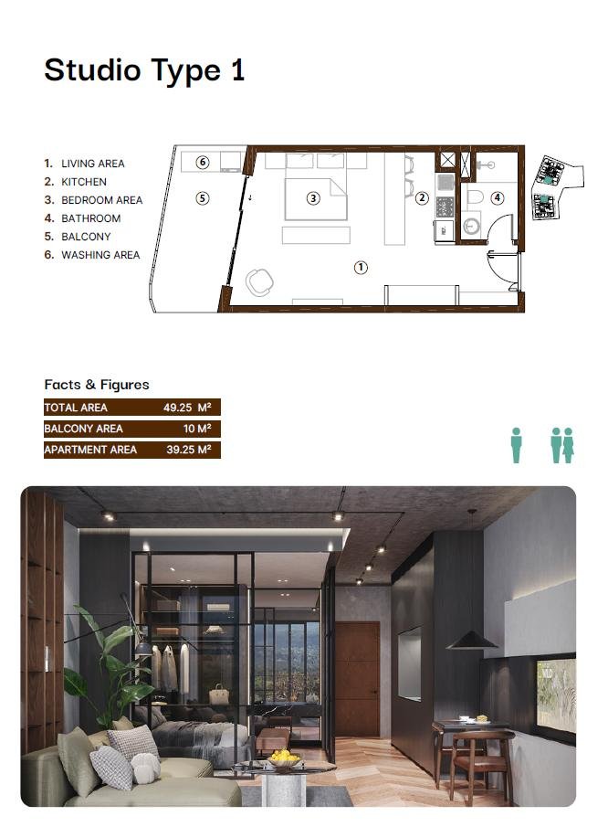King Studio floor plan
