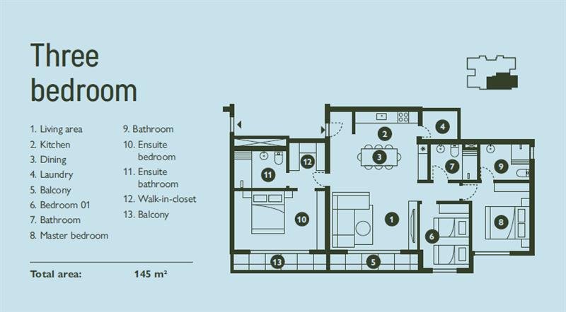 Three bedroom plan