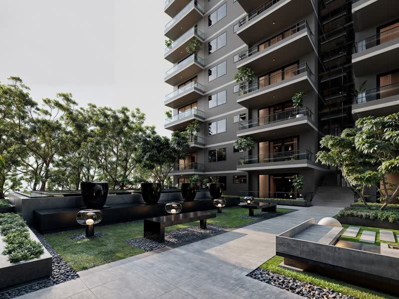 Landscaped terrace